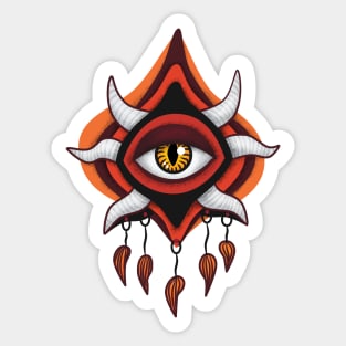 Whimsigoth Demon Evil Eye In Red Sticker